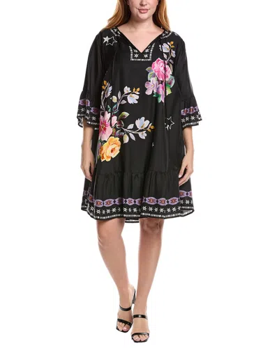 Johnny Was Plus Hailee Silk-blend Mini Dress In Black