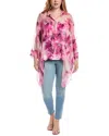 Johnny Was Plus Katia Oversized Silk Blouse In Pink