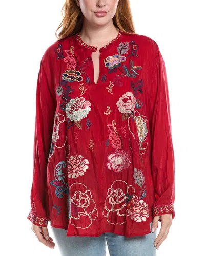 Johnny Was Plus Marcia Blouse In Red
