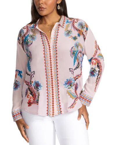 Johnny Was Plus Morelia Silk Shirt In Pink