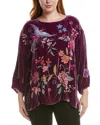 Johnny Was Petite Nikkola Velvet Silk-blend Tunic In Purple