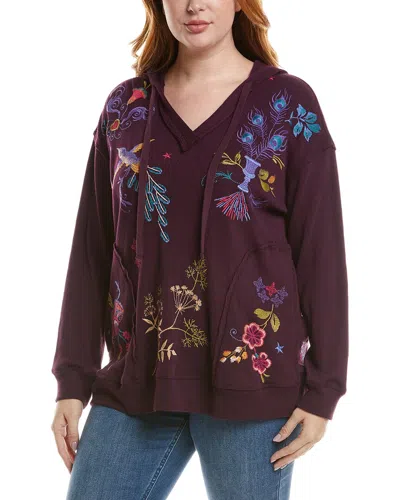 Johnny Was Plus Relaxed Thermal Hoodie In Purple