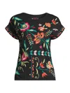 JOHNNY WAS, PLUS SIZE WOMEN'S AVERI EMBROIDERED RELAXED T-SHIRT