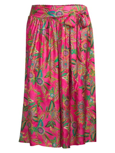 Johnny Was, Plus Size Women's Flamingo Floral Crop Palazzo Pants In Neutral