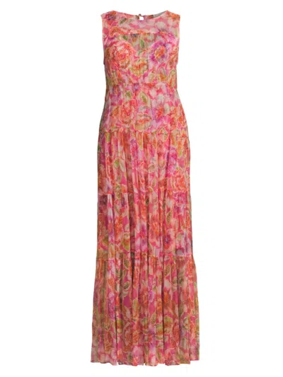 Johnny Was, Plus Size Women's Logan Tiered Maxi Dress In Neutral