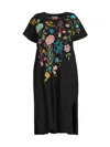 JOHNNY WAS, PLUS SIZE WOMEN'S SHERI COTTON FLORAL-EMBROIDERED MIDI-DRESS