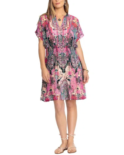 Johnny Was Plus Thia Burnout Silk-blend Dress In Multi