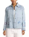 Johnny Was Trapunto Denim Chore Jacket Neilly In Denim Blue In Blue