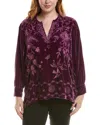 Johnny Was Petite Voyager Velvet Silk-blend Tunic In Purple