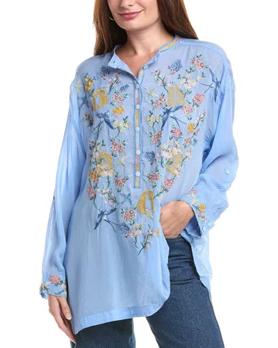 Johnny Was Plus Zinnia Tunic In Blue