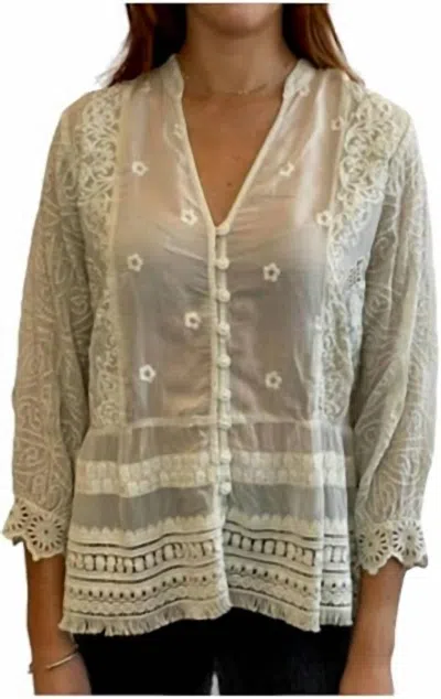 Johnny Was Polyvore Juniper Blouse In Shell In Pink
