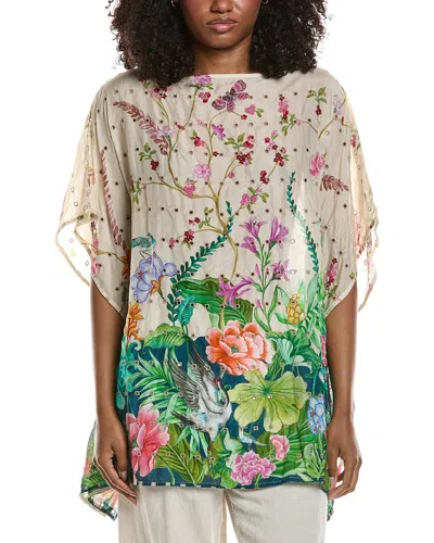Johnny Was Pribasa Eyelet Silk Poncho In Multi