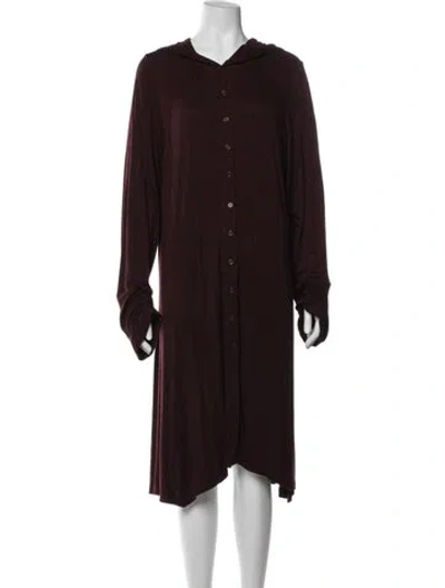 Pre-owned Johnny Was Printed Coat In Burgundy