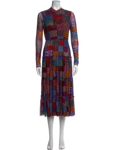 Pre-owned Johnny Was Printed Long Dress In Multicolor
