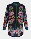 Johnny Was Pujha Floral-print Silk Tunic In Edgelong