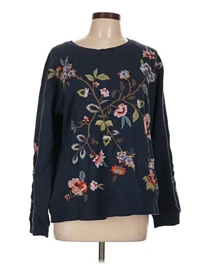 Pre-owned Johnny Was Pullover Sweater In Blue