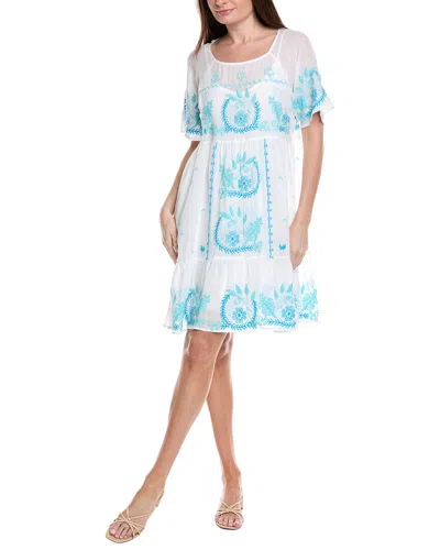 Johnny Was Raglan Tiered Dress In White