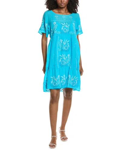 Johnny Was Raglan Tiered Dress In Blue