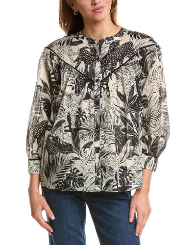 Johnny Was Raglan Yoke Blouse In Black