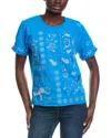 Johnny Was Raw Edge Raglan Boxy T-shirt In Blue