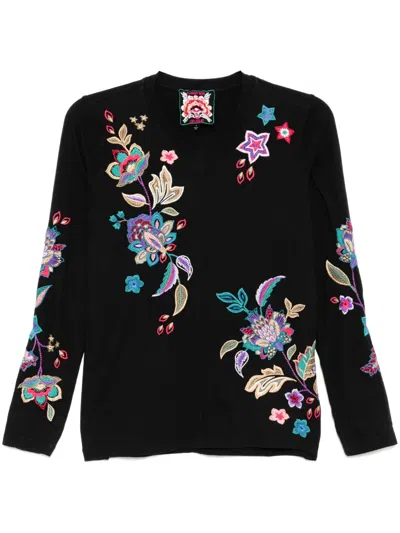 Johnny Was Ardell Velvet Relaxed Blouse In Black