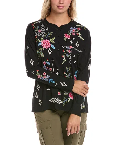 Johnny Was Raw Seam Henley In Black