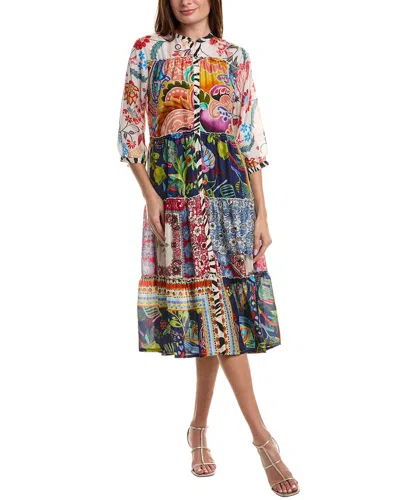 Johnny Was Regia Silk Tiered Dress In Multi