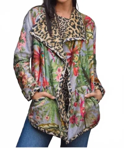 Johnny Was Reversible Joan Wrap Binded Sherpa Jacket In Bellina In Multi