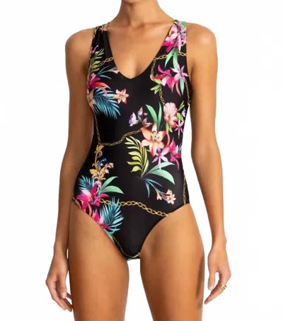 Johnny Was Reversible V‑neck One Piece In Black