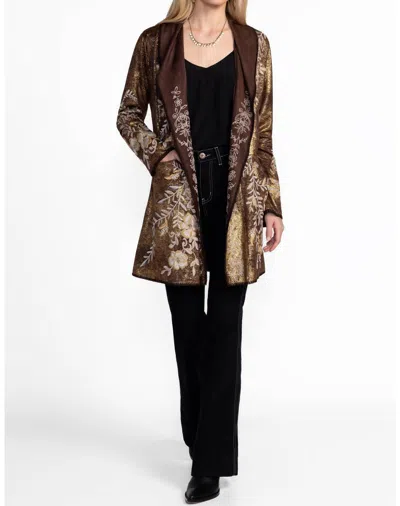 Johnny Was Rilian Biya A-line Metallic Sweater In Chocolate Gold Foil In Multi