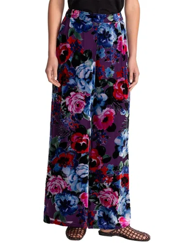 Johnny Was Rising Moon Silk-blend Pant In Purple