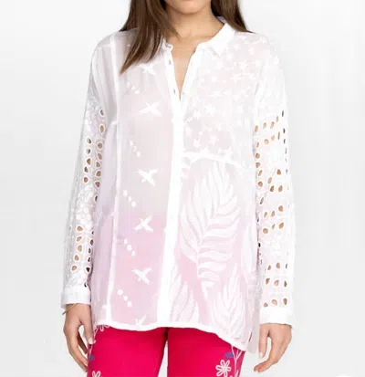 Johnny Was Rochelle Button Up Blouse In White