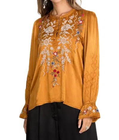 Johnny Was Roma Victorian Prairie Blouse In Topaz In Yellow