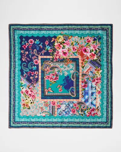 Johnny Was Romana Floral-print Silk Square Scarf