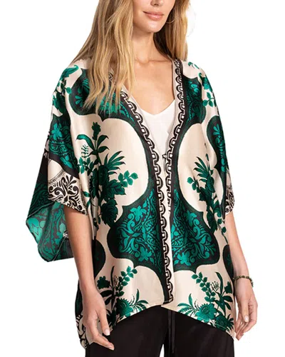 Johnny Was Ronan Silk-blend Kimono In Blue