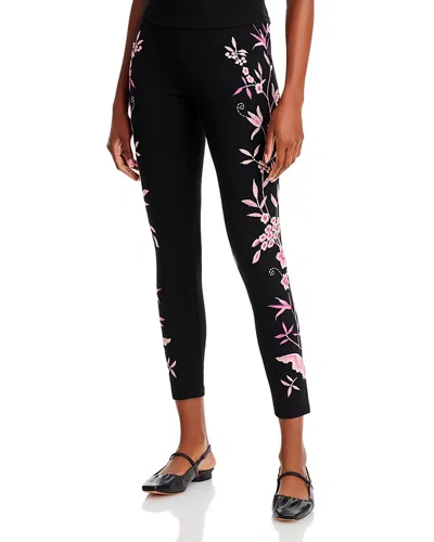 Johnny Was Rosalyn Embroidered Leggings In Black