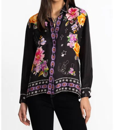 Johnny Was Rosalynda Button Down Shirt In Kasumi In Black