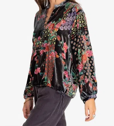 Johnny Was Rose Burnout Cosima Blouse In Multi In Grey
