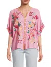 Johnny Was Roylane Blouse Eddy In Spring Rose In Pink