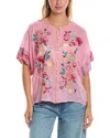 Johnny Was Eddy Roylane Blouse In Spring Rose In Pink