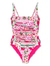 Johnny Was Ruched One Piece In Bocardi In Multi