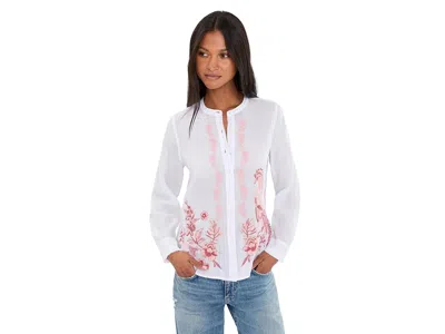 Johnny Was Ruffle Cuff Blouse Women's Clothing White: Xl