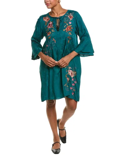 Johnny Was Ruffle Sleeve Dress In Blue