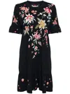 Johnny Was Ruffle Sleeve Knit Dress In Black