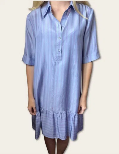 Johnny Was Ruffle Tier Dress (slip) In Helene Stripe In Blue