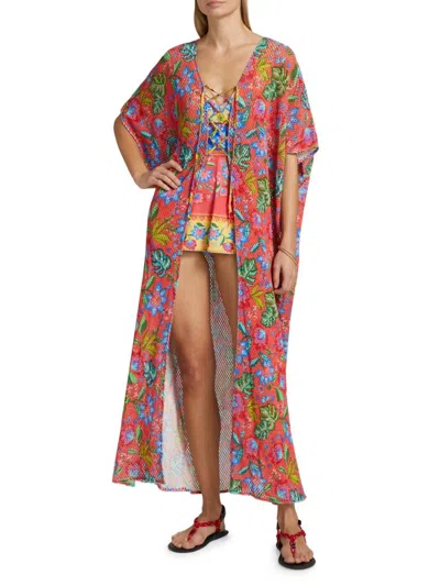 Johnny Was Ruma Crochet Maxi Kimono In Roumba In Multi