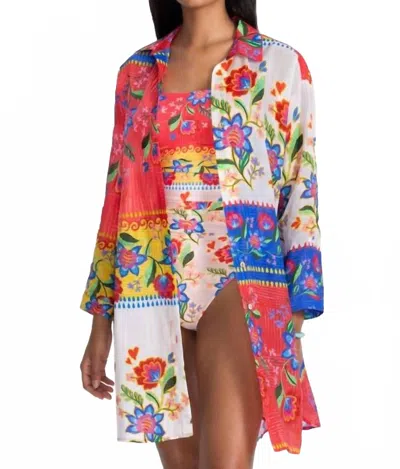 Johnny Was Rumba Button Down Shirt Dress In Rumba Roo In Multi
