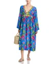Johnny Was Rumba Mix Flared Maxi Kaftan Coverup In Rumba Mix