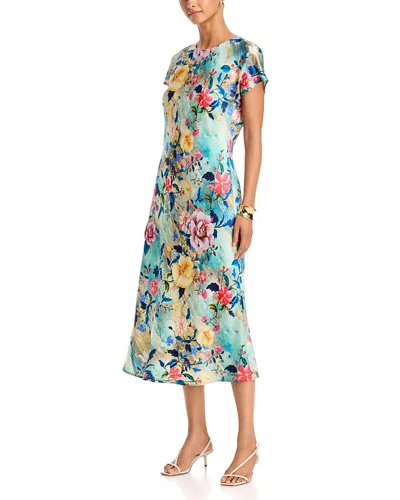 Johnny Was Ryu Bias Dolman Stretch Silk Dress In Multi