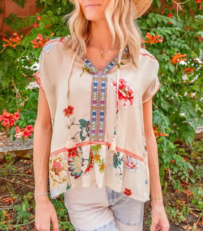 Johnny Was Sakura Paise Blouse In Cream / White